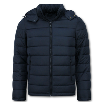 Enos Heren Jack met Capuchon - Slim Fit - Tussenjas Heren - 8210 - Blauw
