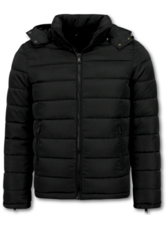 Enos Heren Jack met Capuchon - Slim Fit - Tussenjas Heren - 8210 - Zwart