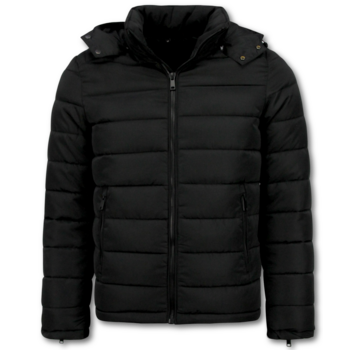 Enos Heren Jack met Capuchon - Slim Fit - Tussenjas Heren - 8210 - Zwart