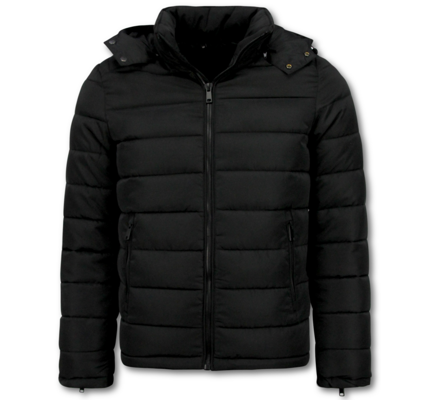 Heren Jack met Capuchon - Slim Fit - Tussenjas Heren - 8210 - Zwart