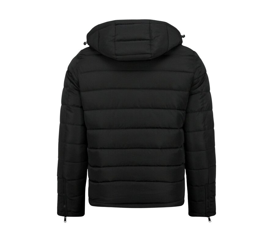 Heren Jack met Capuchon - Slim Fit - Tussenjas Heren - 8210 - Zwart