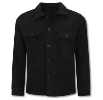 Enos Heren Flannel Overshirt met Zakken - Heren Jack - Tussenjas Heren - 520 - Zwart