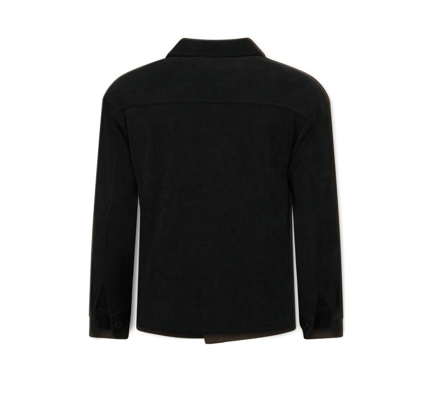 Heren Flannel Overshirt met Zakken - Heren Jack - Tussenjas Heren - 520 - Zwart