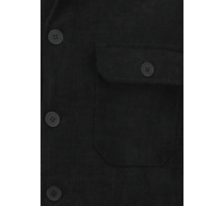 Heren Flannel Overshirt met Zakken - Heren Jack - Tussenjas Heren - 520 - Zwart