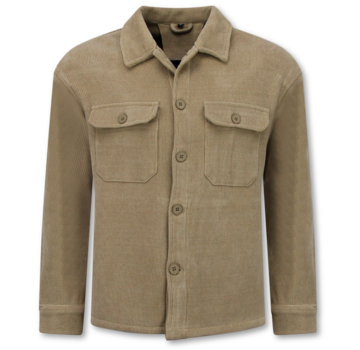 Enos Heren Flannel Overshirt met Zakken - Tussenjas Heren - 520 - Bruin