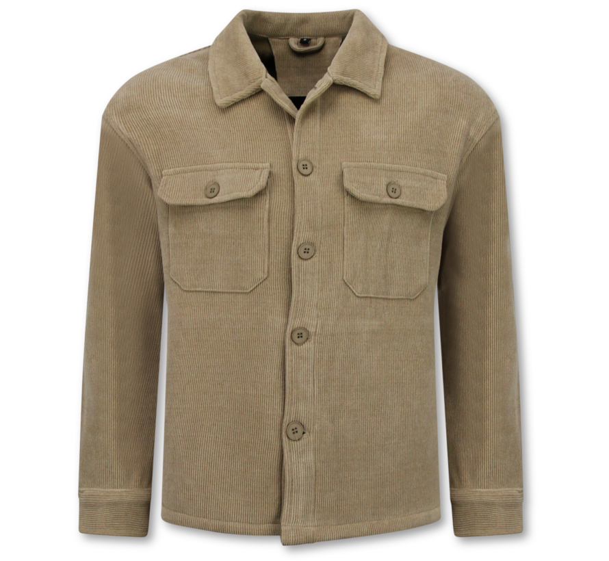 Heren Flannel Overshirt met Zakken - Tussenjas Heren - 520 - Bruin