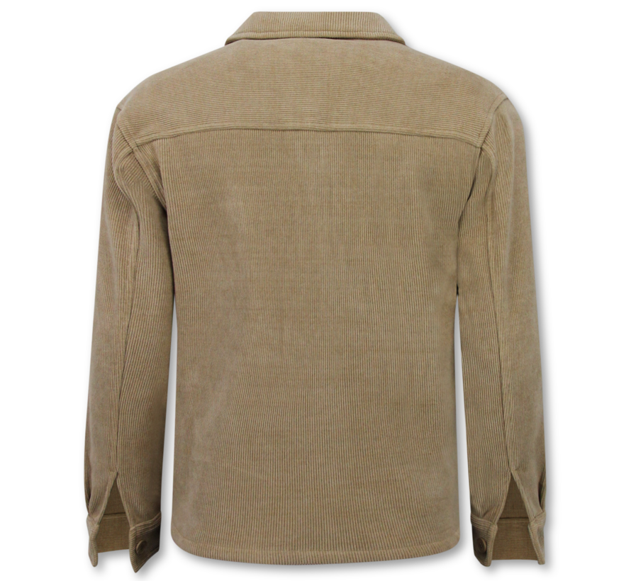 Heren Flannel Overshirt met Zakken - Tussenjas Heren - 520 - Bruin