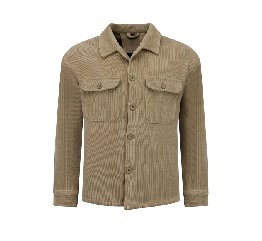Heren Flannel Overshirt met Zakken - Tussenjas Heren - 520 - Bruin