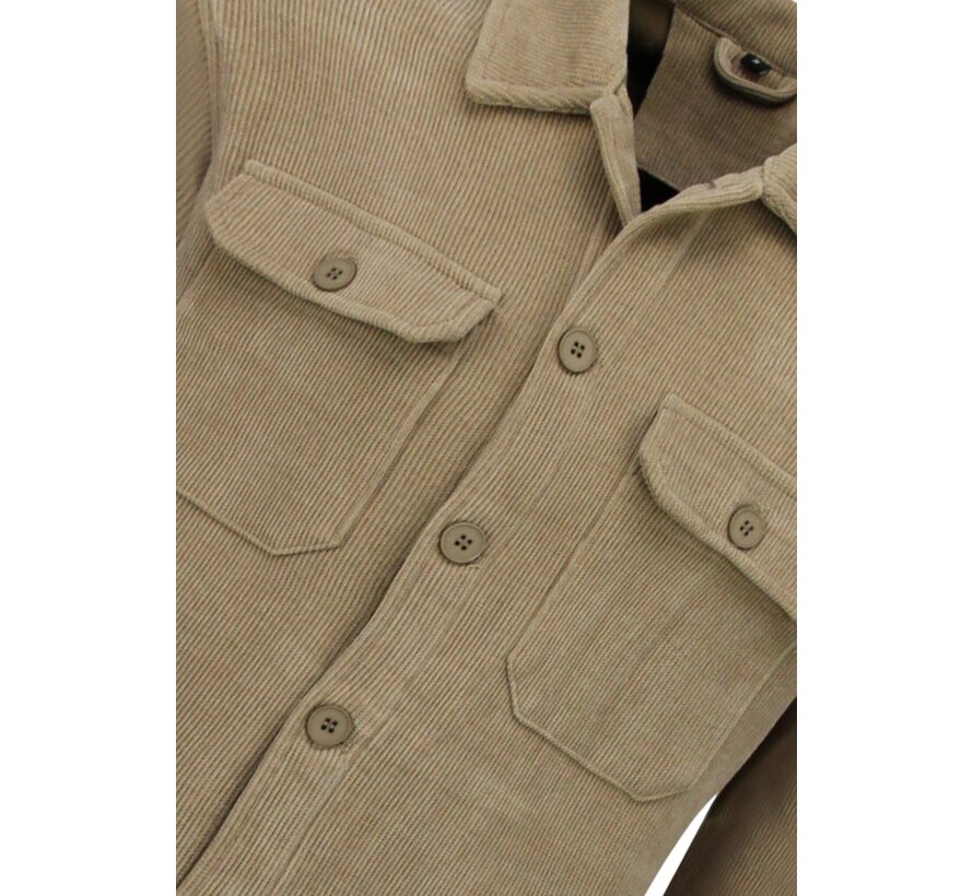 Heren Flannel Overshirt met Zakken - Tussenjas Heren - 520 - Bruin