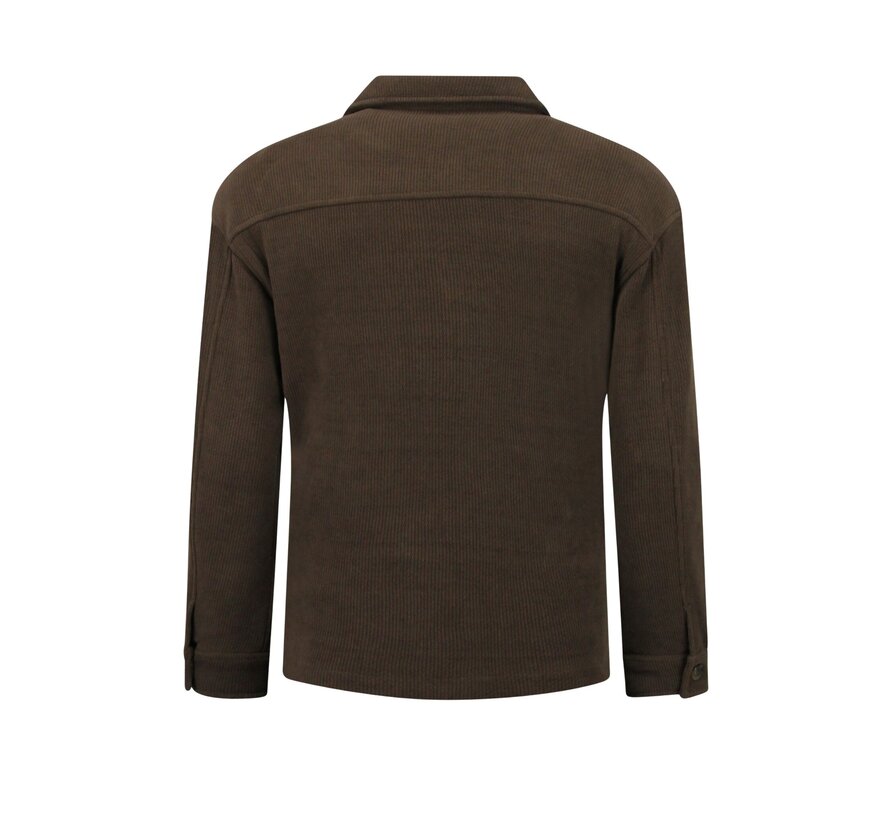Tussenjas Heren - Heren Flannel Overshirt met Zakken - 520 - Donker Bruin