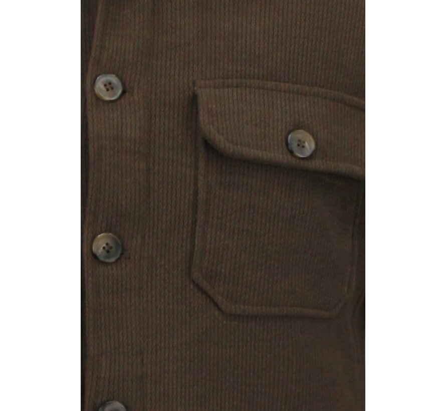 Tussenjas Heren - Heren Flannel Overshirt met Zakken - 520 - Donker Bruin