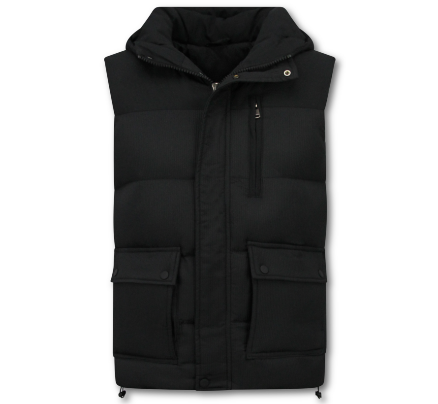 Bodywarmer Heren  - Heren Bodywarmer met Zakken - 901- Zwart