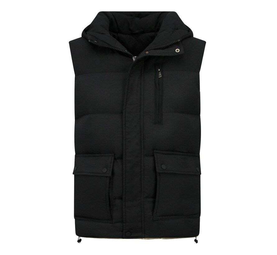 Bodywarmer Heren  - Heren Bodywarmer met Zakken - 901- Zwart