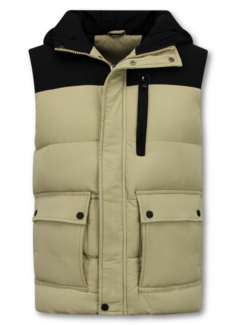 Enos Bodywarmer Heren  - Heren Bodywarmer met  Capuchon - 901- Beige