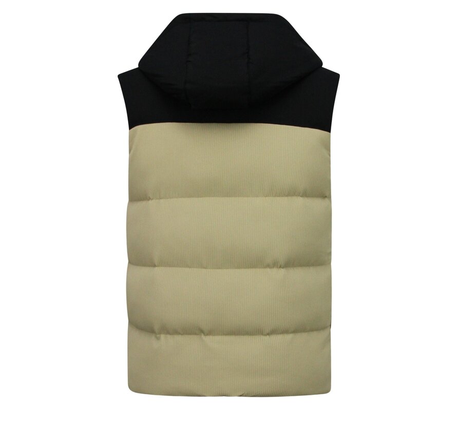 Bodywarmer Heren  - Heren Bodywarmer met  Capuchon - 901- Beige