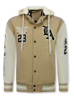 Enos Baseball Jas met Capuchon Oversized  - Bomberjack Heren - 523 - Bruin