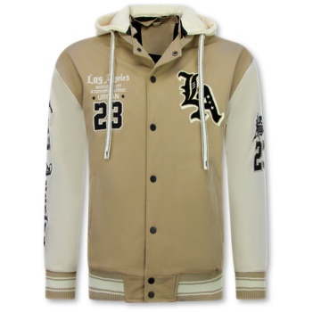 Enos Baseball Jas met Capuchon Oversized  - Bomberjack Heren - 523 - Bruin