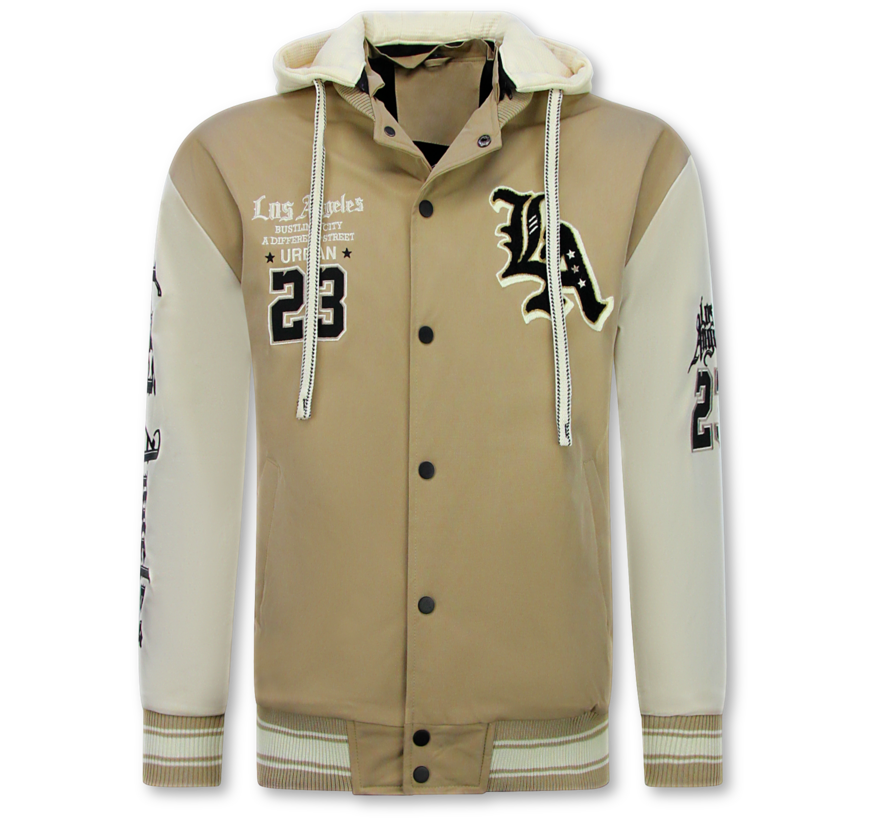 Baseball Jas met Capuchon Oversized  - Bomberjack Heren - 523 - Bruin