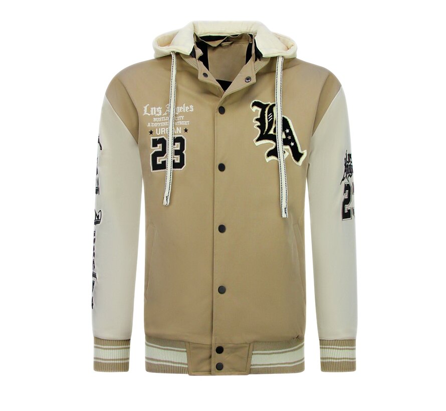 Baseball Jas met Capuchon Oversized  - Bomberjack Heren - 523 - Bruin