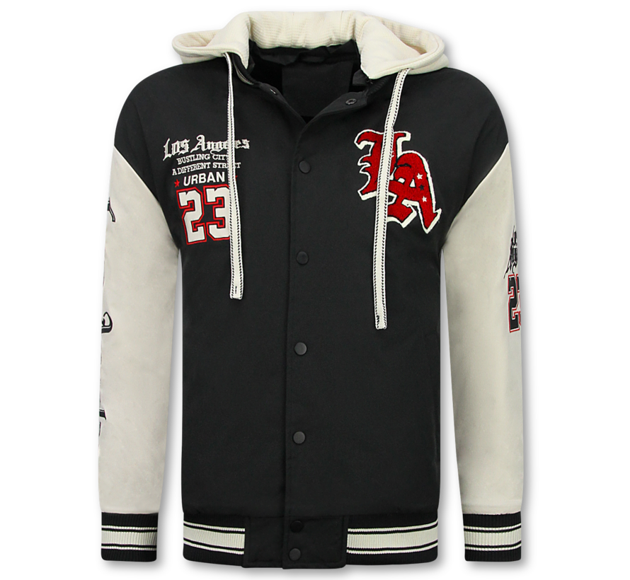 Baseball Jas met Capuchon Oversized  - Bomberjack Heren - 523 - Zwart