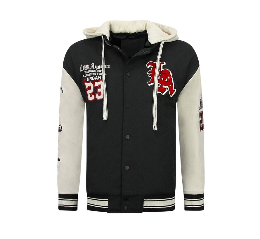 Baseball Jas met Capuchon Oversized  - Bomberjack Heren - 523 - Zwart