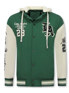 Enos Baseball Jas met Capuchon Oversized  - Bomberjack Heren - 523 - Groen