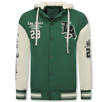 Enos Baseball Jas met Capuchon Oversized  - Bomberjack Heren - 523 - Groen