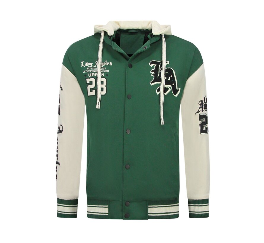 Baseball Jas met Capuchon Oversized  - Bomberjack Heren - 523 - Groen