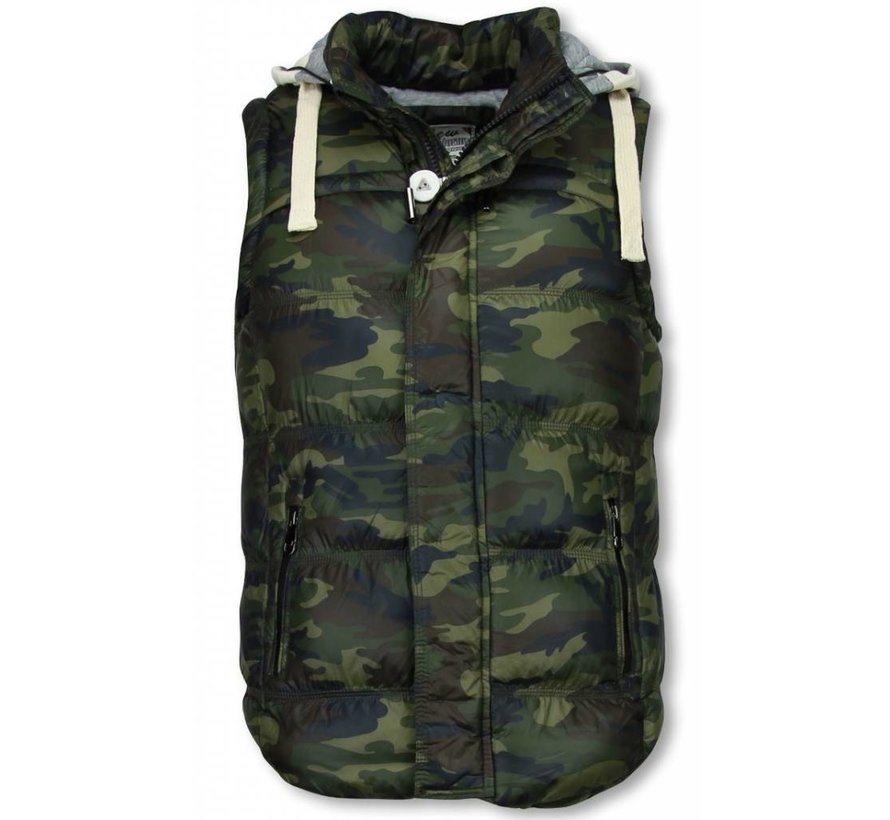 Bodywarmer Heren - Camouflage Vest Capuchon