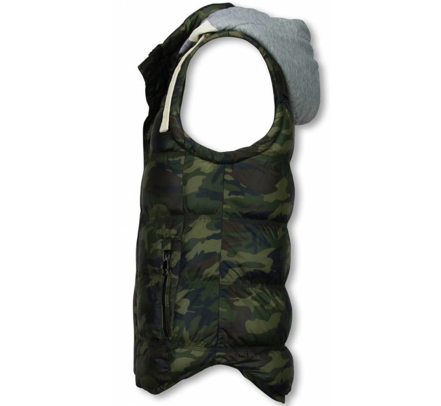 Bodywarmer Heren - Camouflage Vest Capuchon