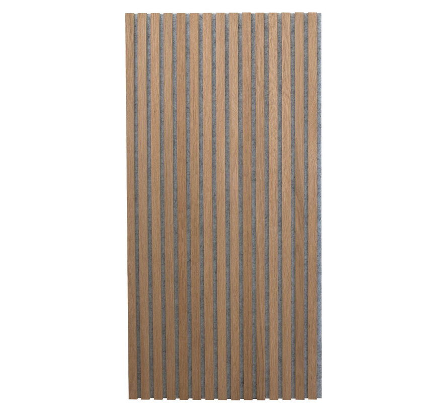 2x Lambrisering Akoestisch panelen natuurlijk eiken grijs vilt  120*60 cm