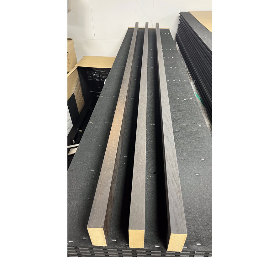 Set 3 roomdividers gerookt eiken - afwijkende kleur / licht beschadigd