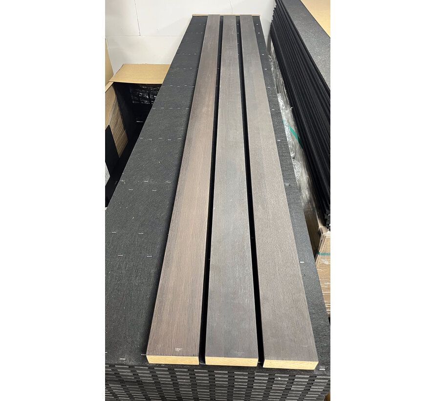 Set 3 roomdividers gerookt eiken - afwijkende kleur / licht beschadigd