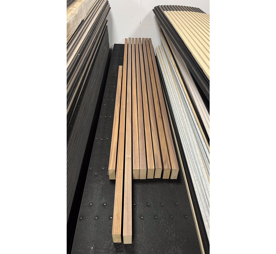 setprijs 3 roomdividers walnoot - gelakt