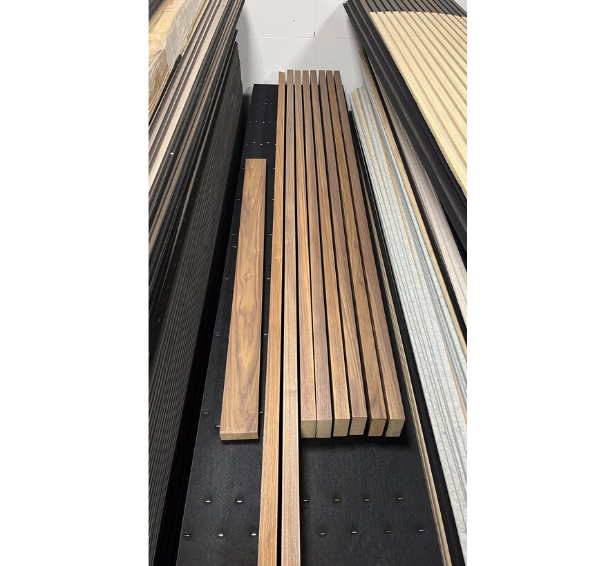 setprijs 3 roomdividers walnoot - gelakt