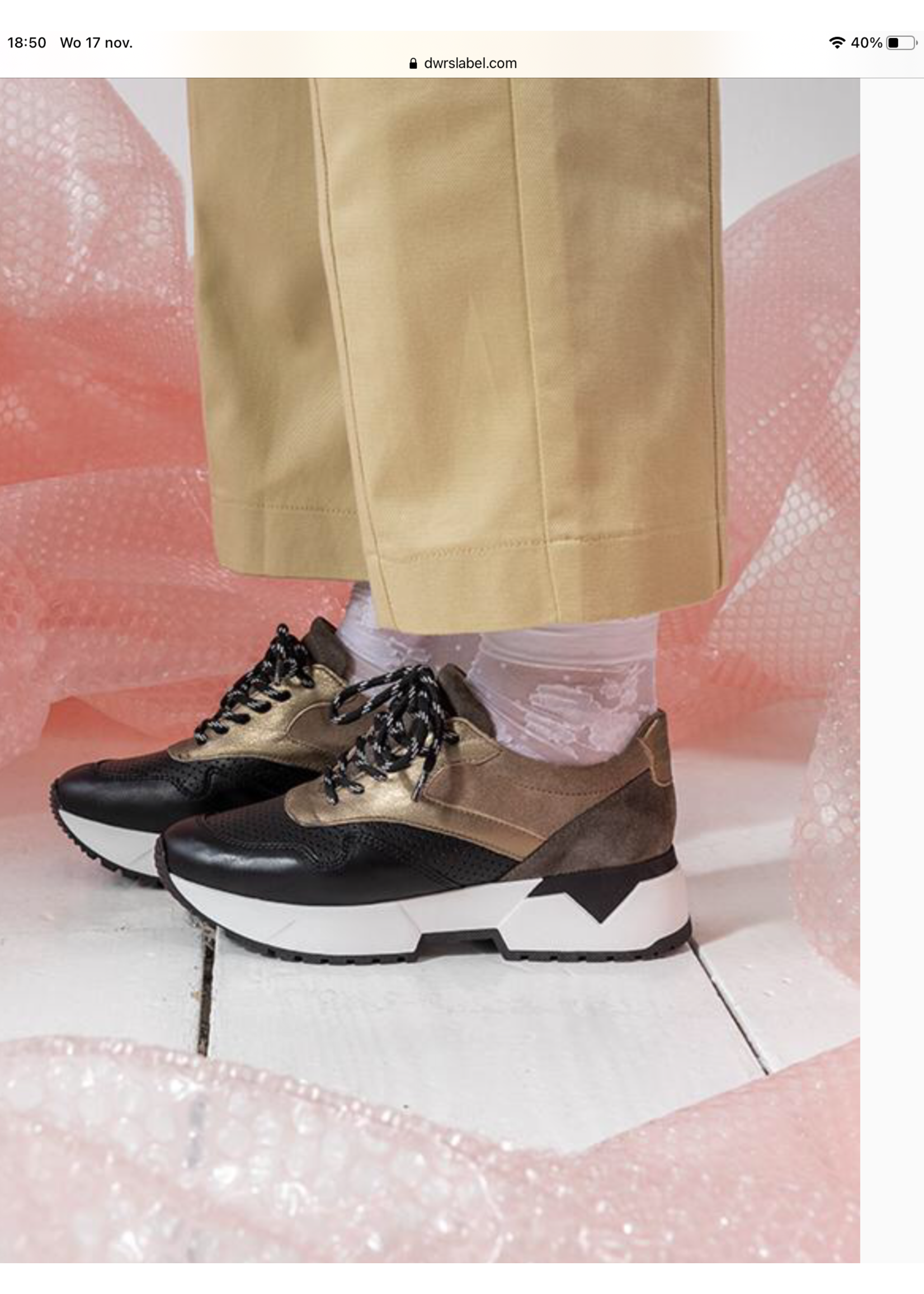 DWRS sneaker new jersey zwart/cognac. online bestellen