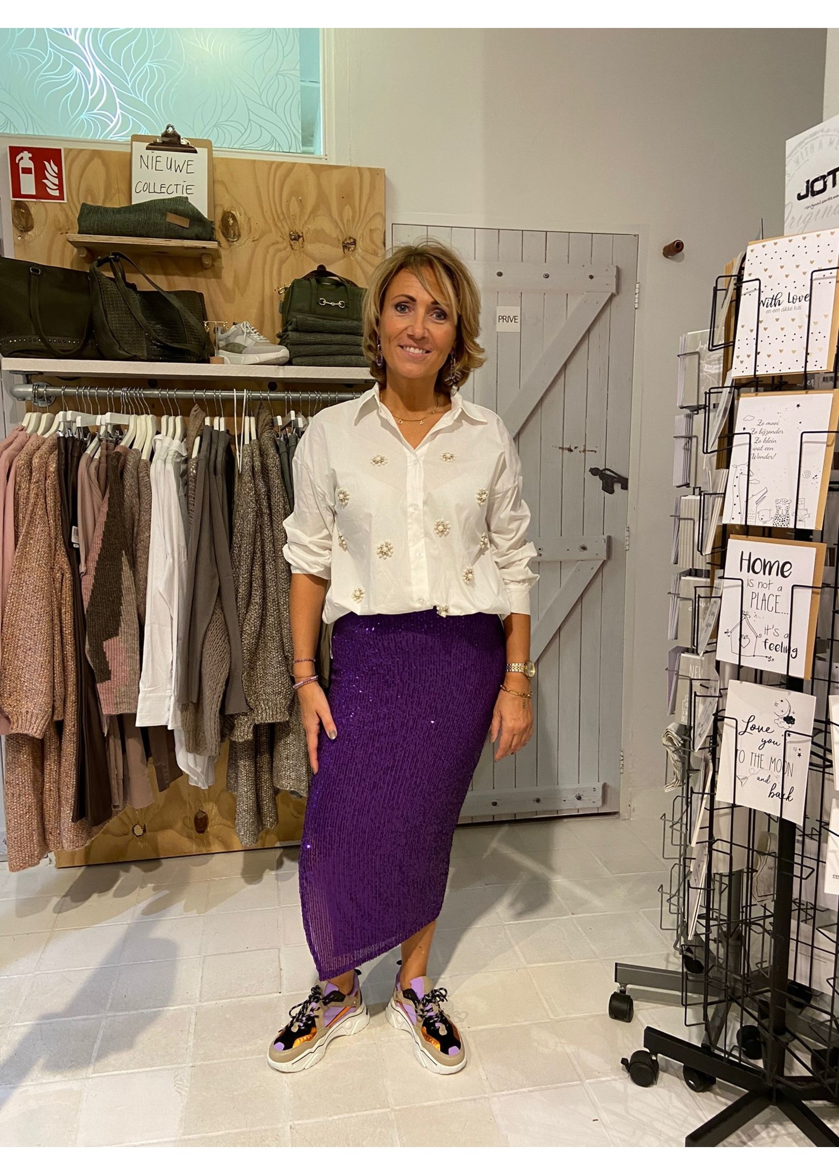 B-stylicious Anne - Rok pailletten - Paars