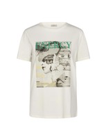 Freequent Fenjal - T-shirt - Off white with Pepper green