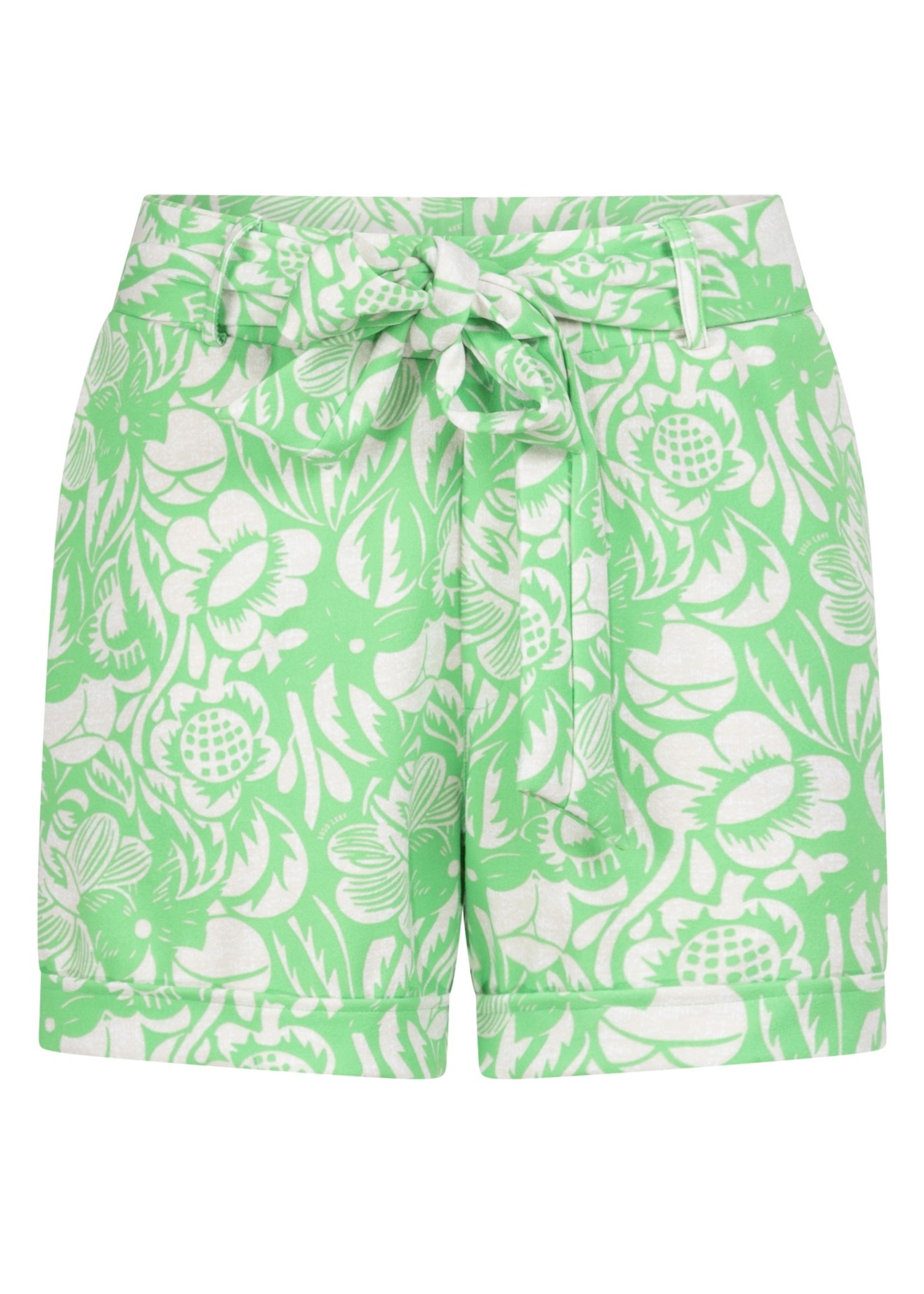 Zoso Zoso - Felicia - Printed crepe short - Green/Sand