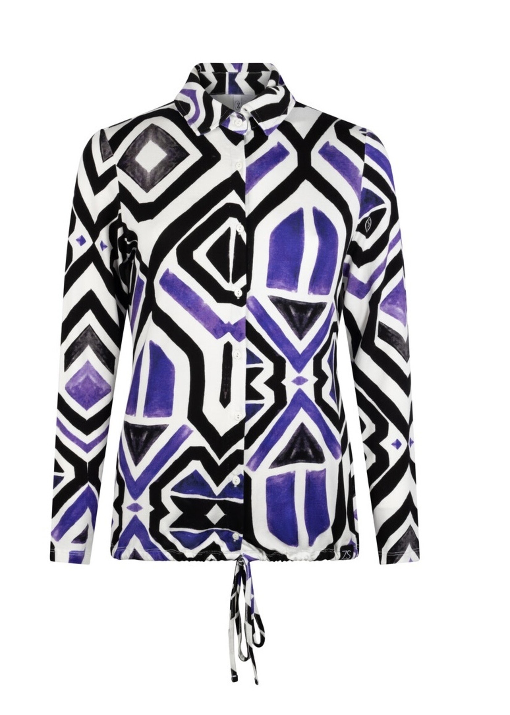 Zoso Zoso - Judith - Printed viscose blouse - Off white purple