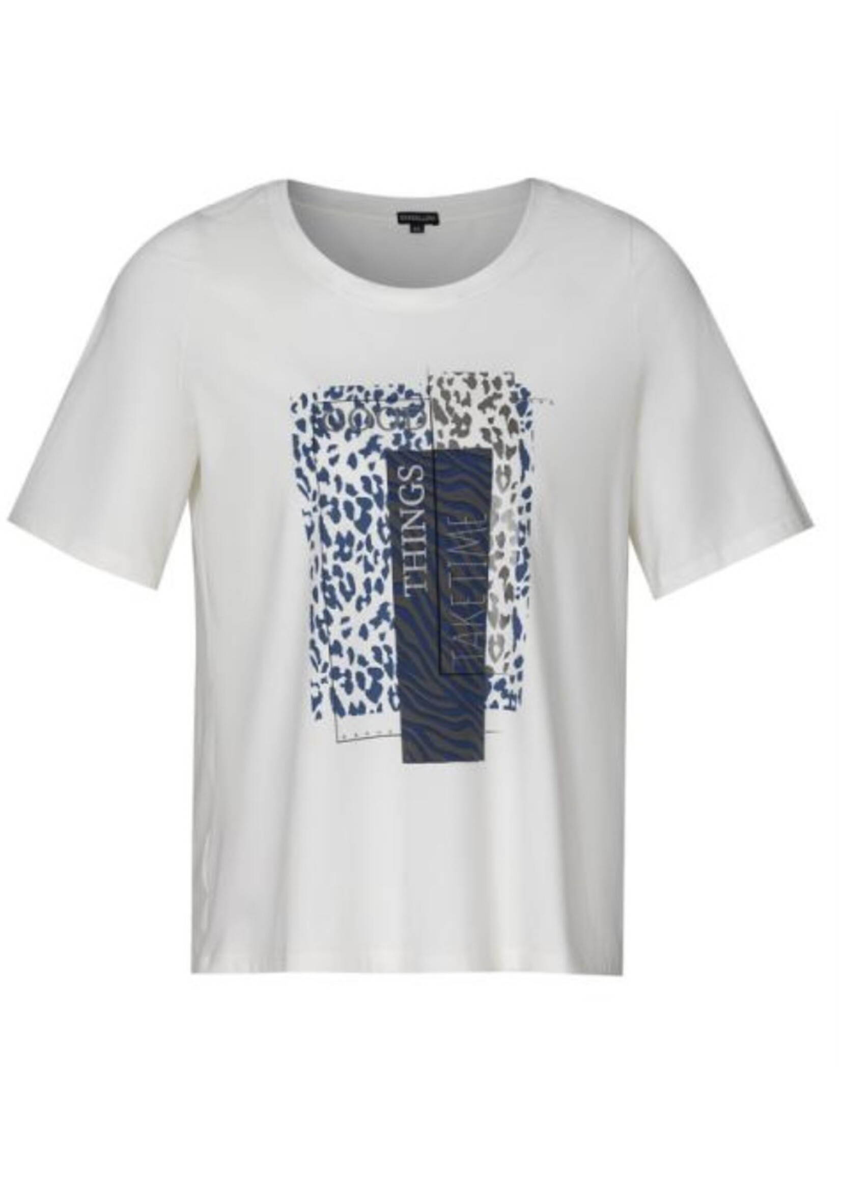 Exxcellent Exxcellent - Fay - T-shirt - Offwhite/Saffierblauw