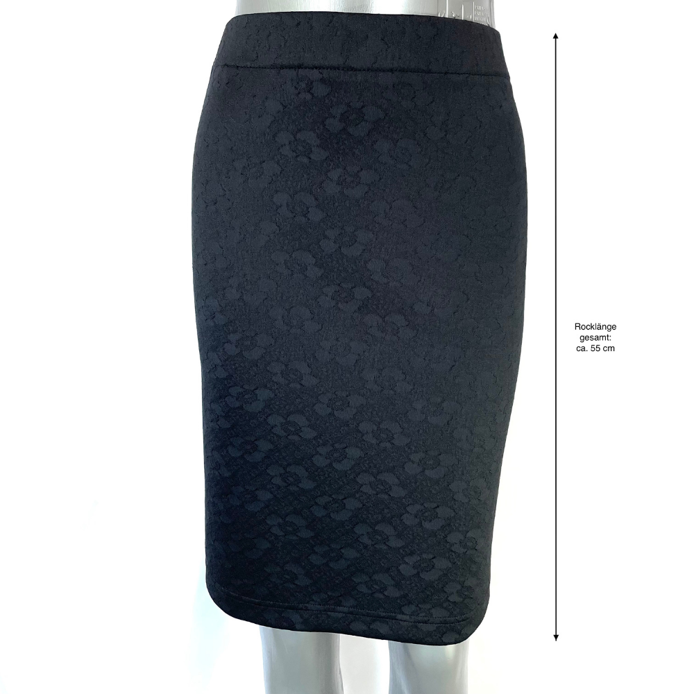 EXELIT DOO ELIT Damen Stretchrock ILONA, schwarz, 55 cm