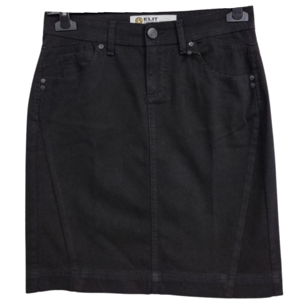 EXELIT DOO ELIT Damen Jeansrock REGINA, schwarz, 50 cm