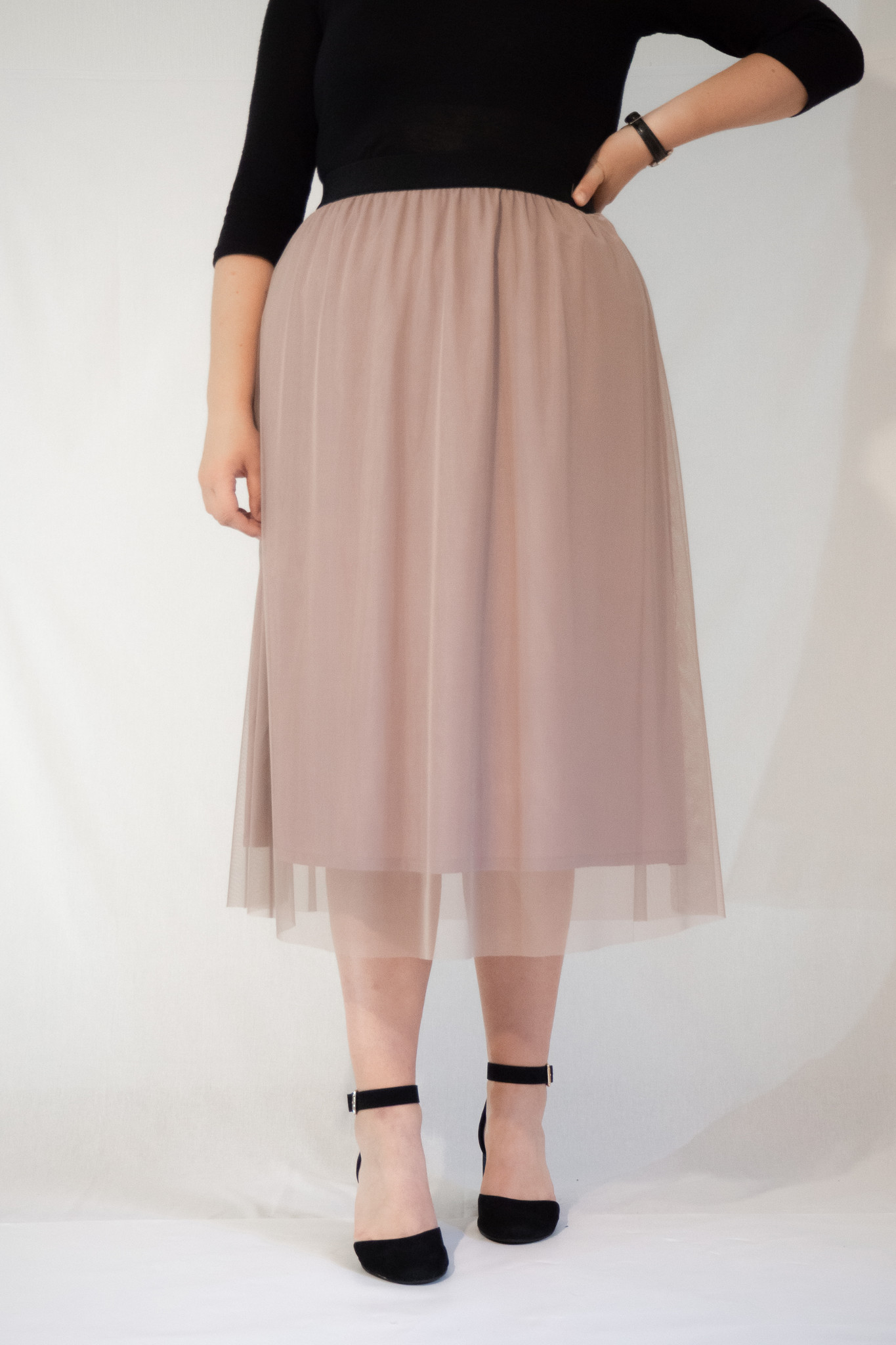 Damen Tüllrock, rosa, 85 cm lang