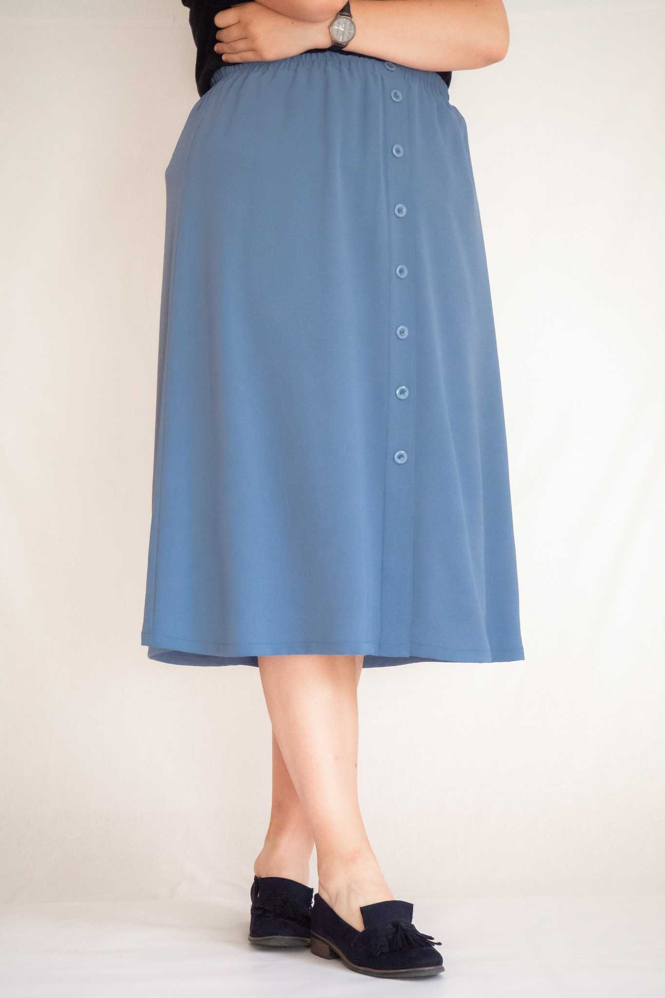 PEM Damenrock JENNY, blau, 80 cm lang