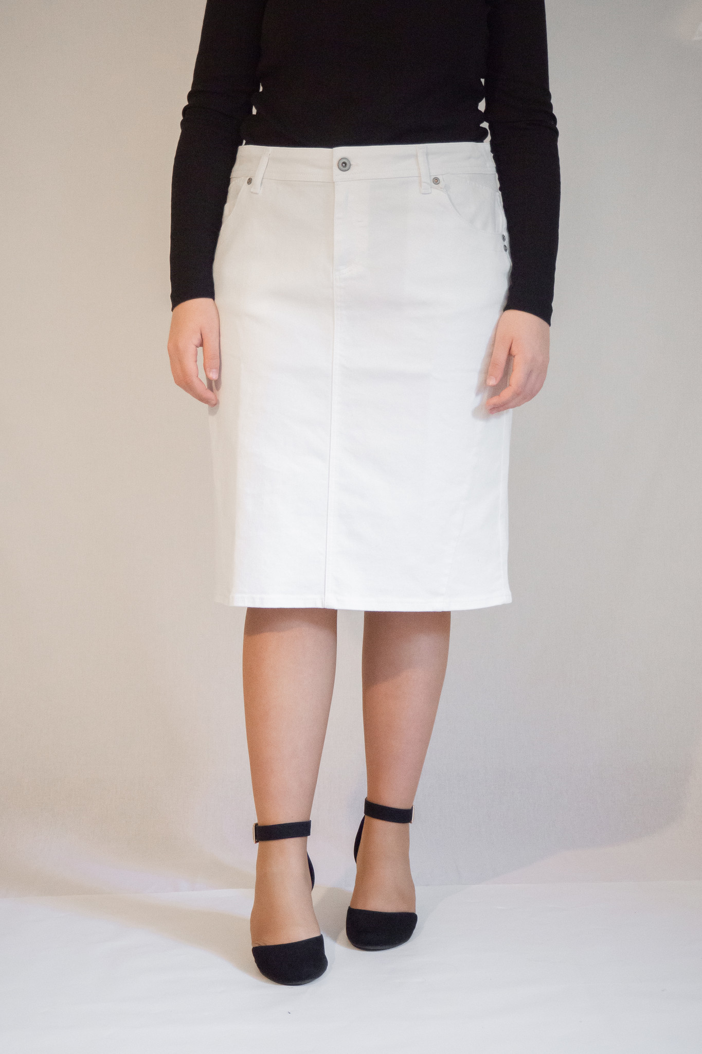 EXELIT DOO ELIT Damen Jeansrock REGINA, weiß