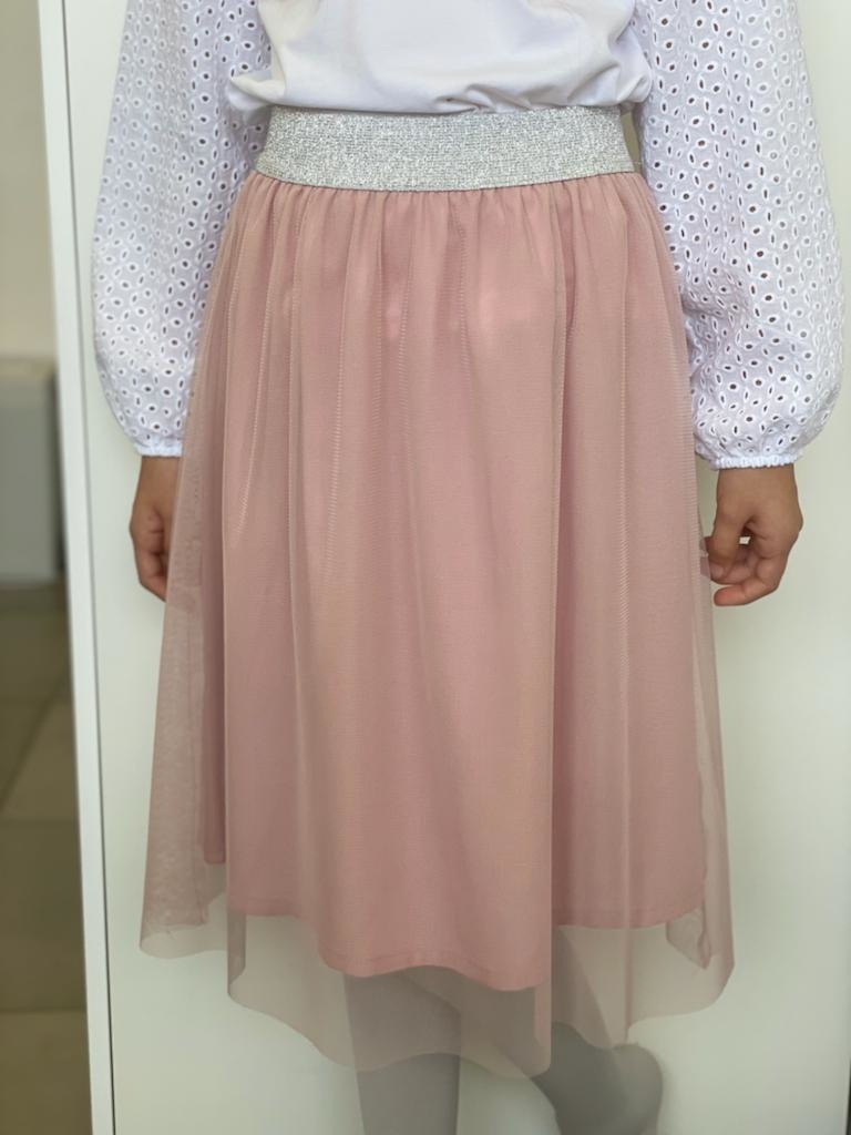 PEM PEM Mädchen Tüllrock DALIA, rosa silber