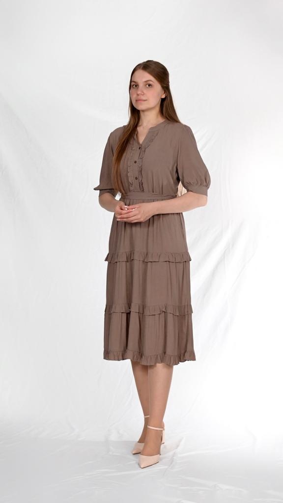 Damen Kaftankleid, braun