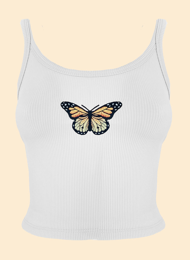 Top Papillon - Blanc