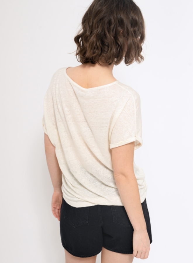 Kuyichi Bella Linen Tee - Off White